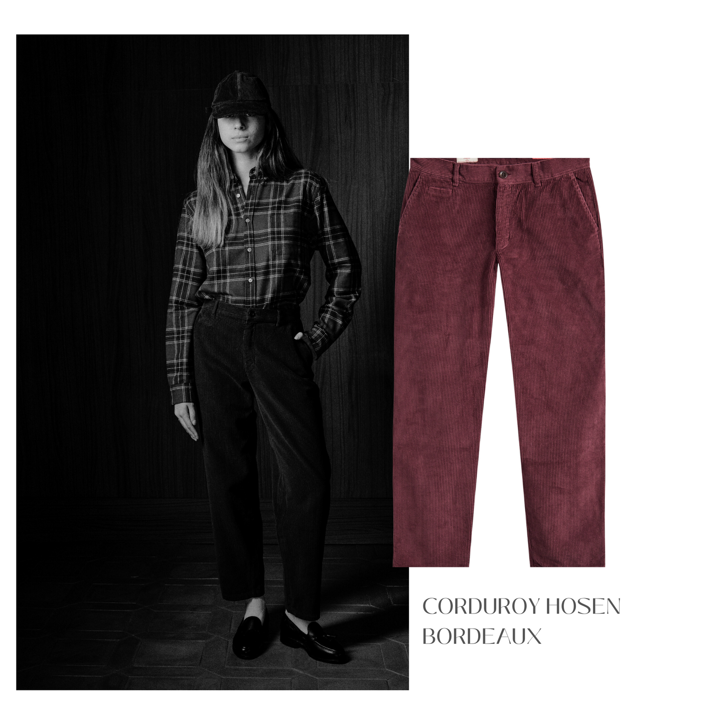 Portuguese Flannel - corduroy trousers bordeaux