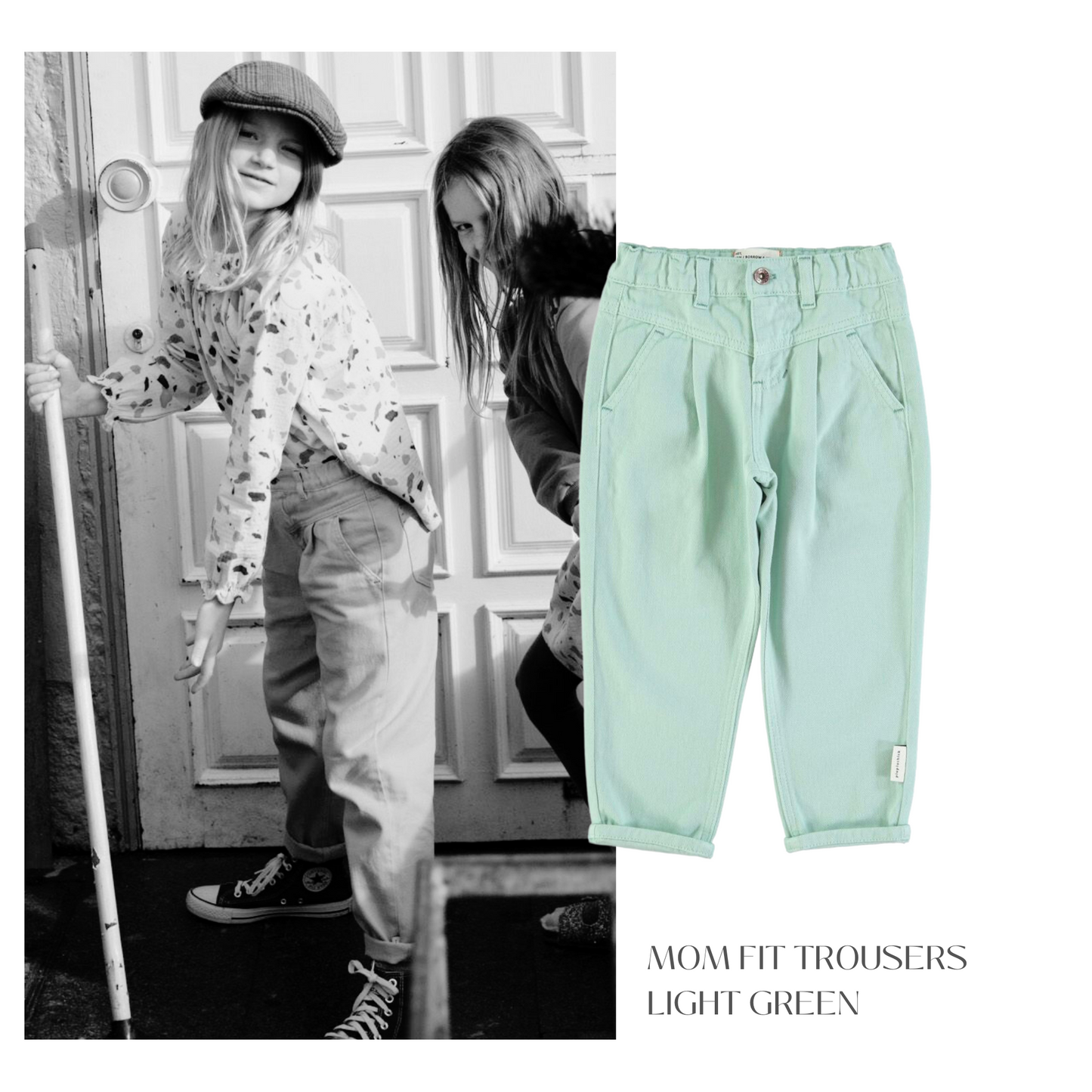 Piupiuchick - Mom Fit Trousers Light Green