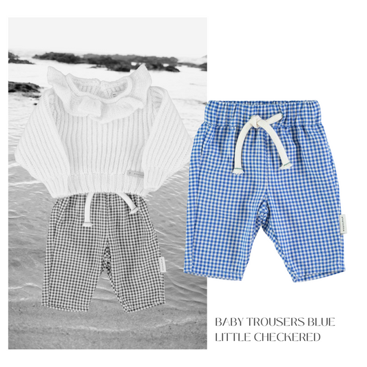 Piupiuchick - Baby Trousers Blue Little Checkered