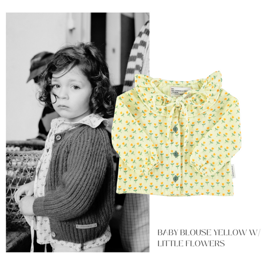 Piupiuchick - Blouse Round Collar Yellow w Little Flowers