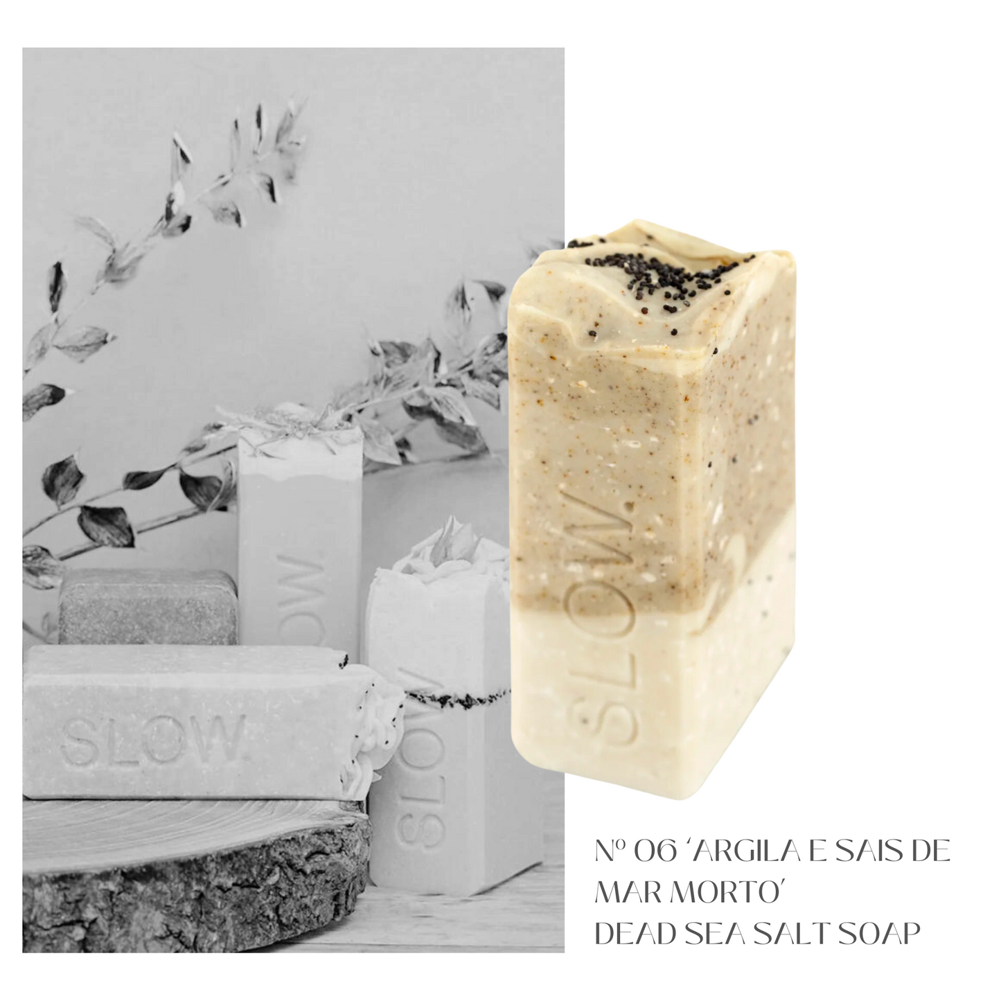 Slow. - Handseife - N°06 - Dead Sea Clay and Mineral Salt Soap mit Eucalyptus, Rosmarin und Teebaum