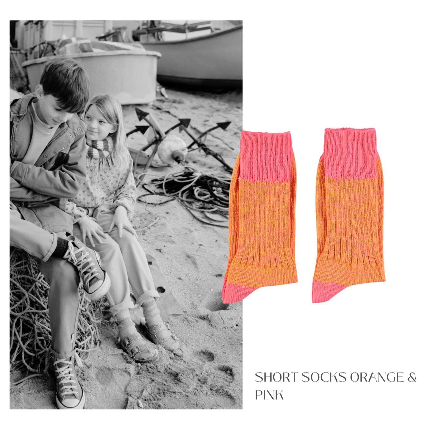 Piupiuchick - Short Socks Orange Pink