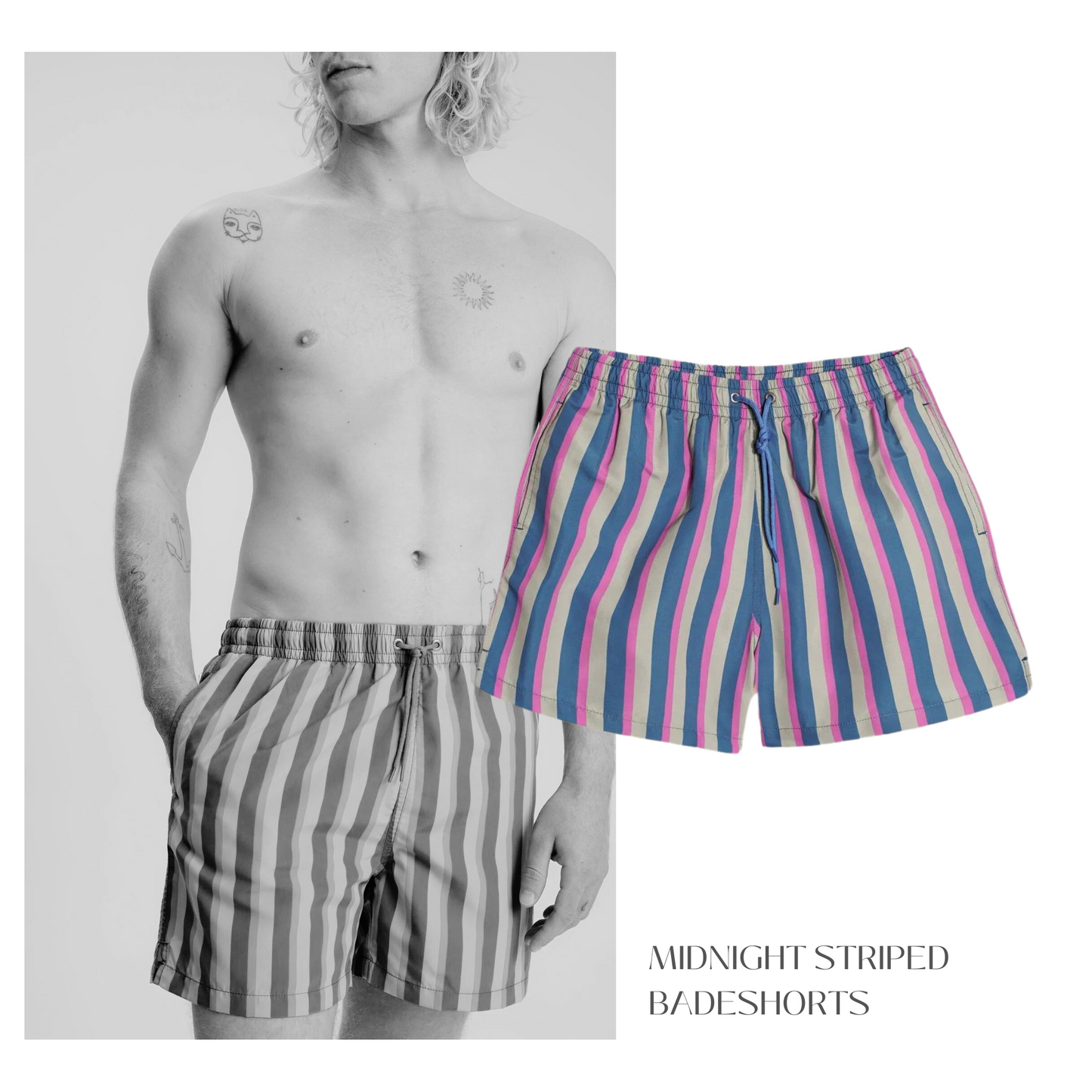 Mustique - Midnight striped - Badeshorts