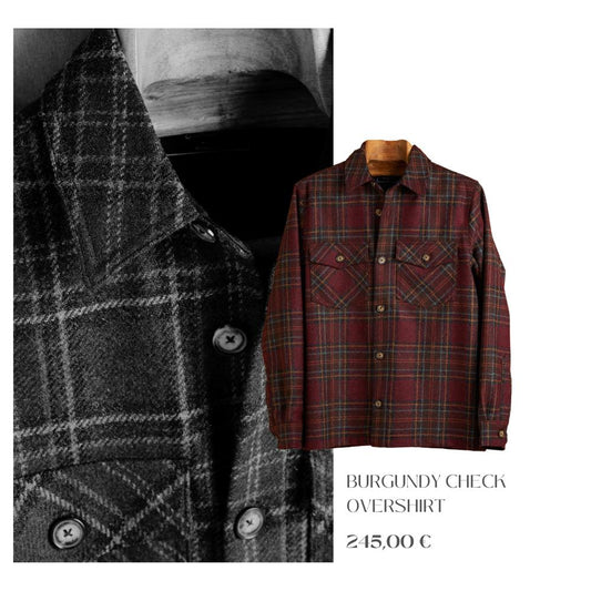 Portuguese Flannel - Burgundy Check Overshirt