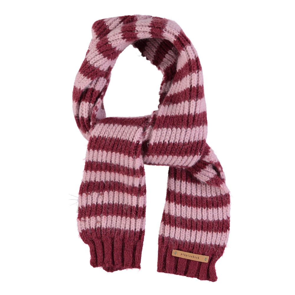 Piupiuchick - Knitted Scarf Pink Raspberry Stripes