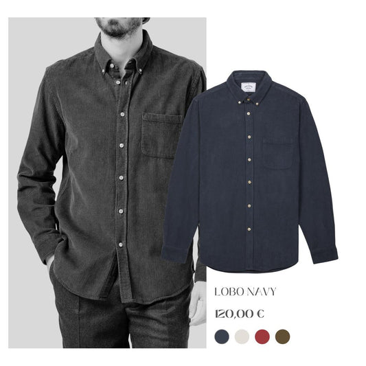 Portuguese Flannel - Lobo Navy  - Cord Hemd