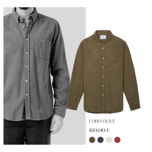 Portuguese Flannel - Lobo Olive - Cord Hemd