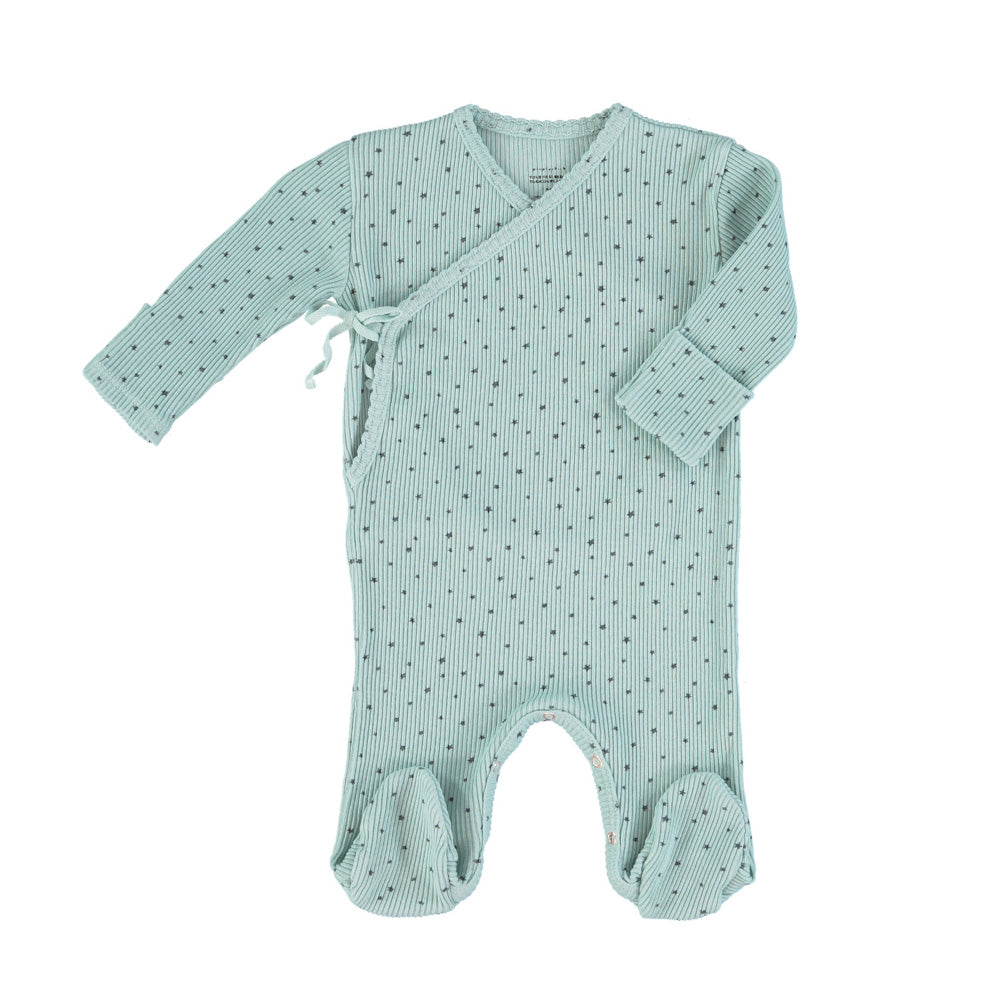 Piupiuchick - Newborn Babygrow Light Green w Little Stars