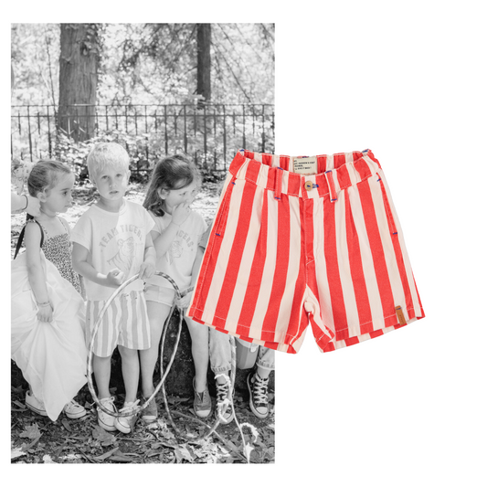 Piupiuchick - Shorts White & Red Stripes SS25