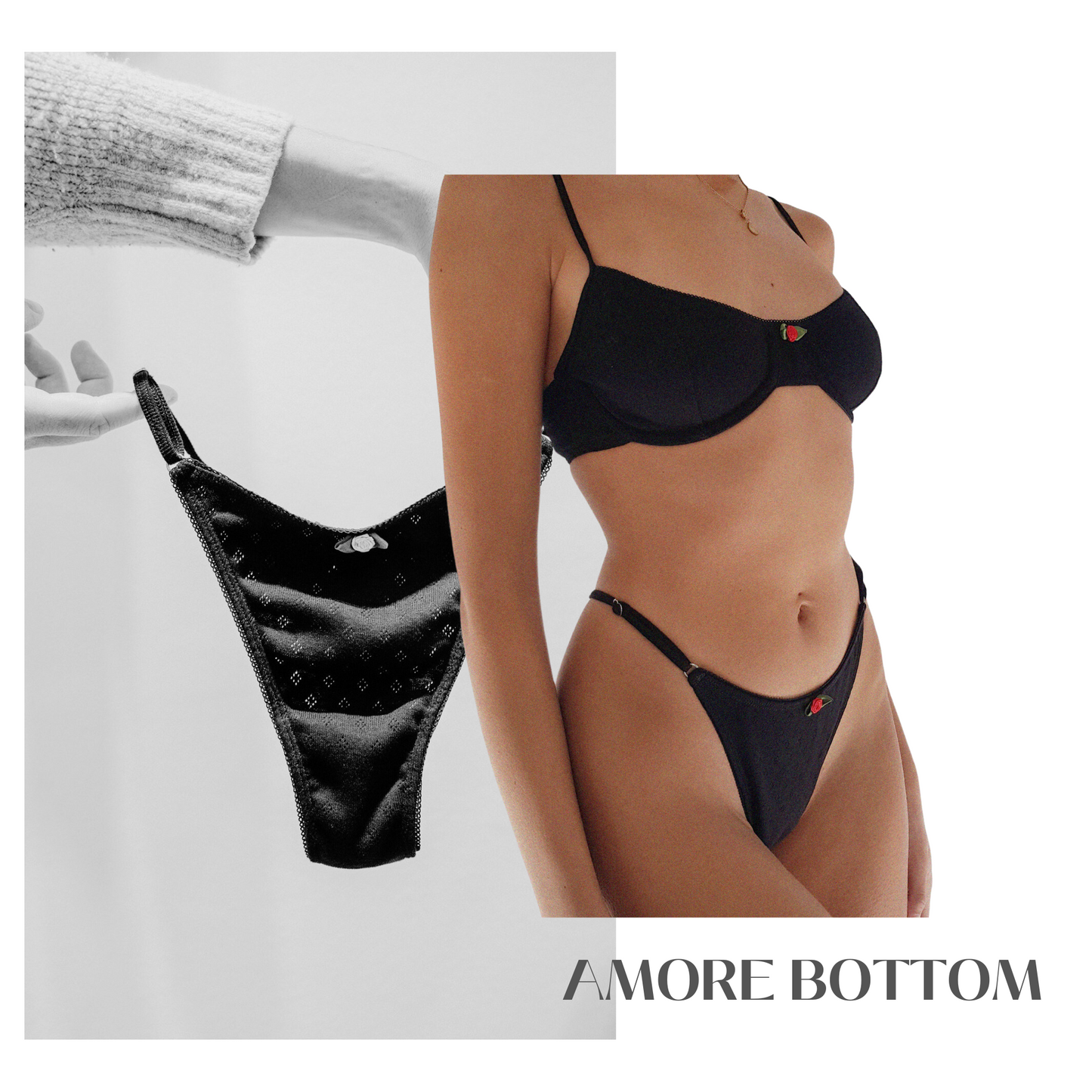 Tricirculo - AMORE BOTTOM - String-Tanga // black