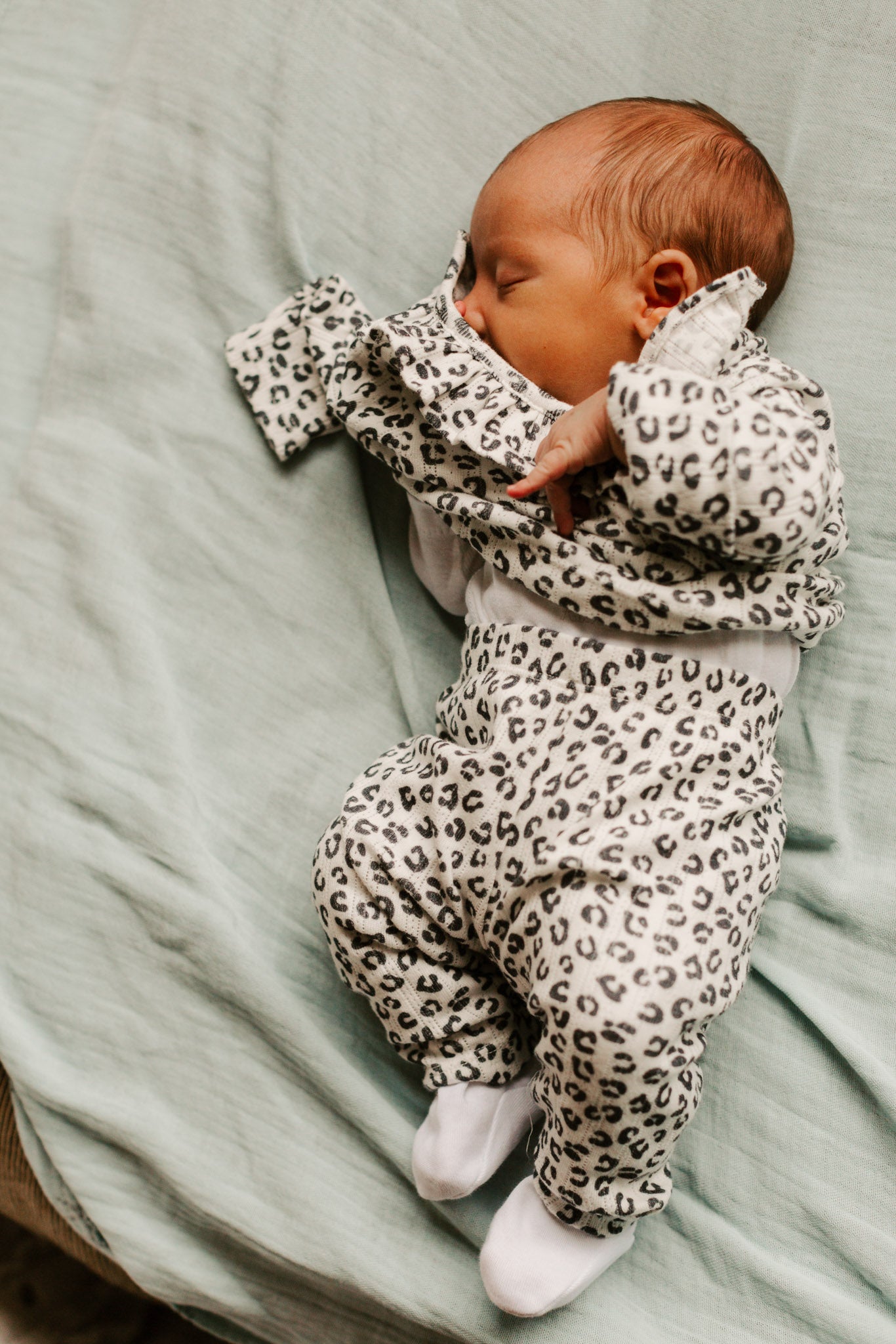 Piupiuchick - Newborn Collar Shirt Ecru w Animal Print