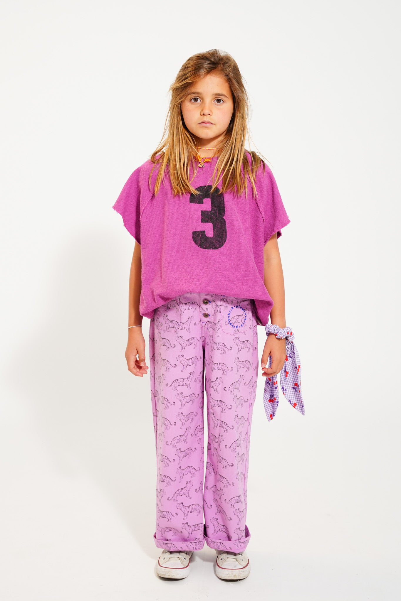 Piupiuchick - Flare Trousers Lavender Black Tigers SS25